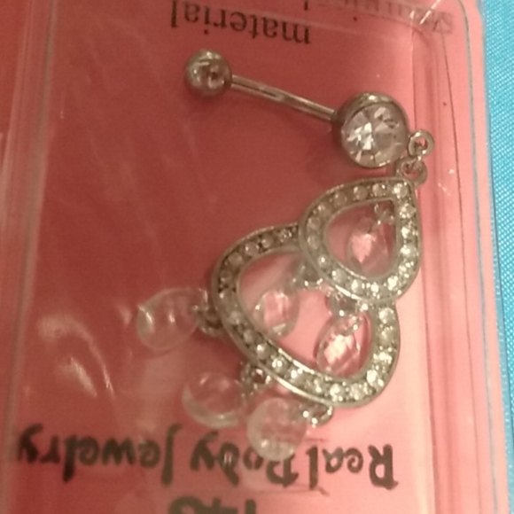 Vintage Y2K Pierced Navel  Sparkling Dangle Gem Jewelry - Picture 2 of 10